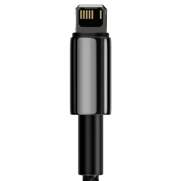 Káblový kábel v iPhone USB Iploce - Lightning 1m - celá čierna