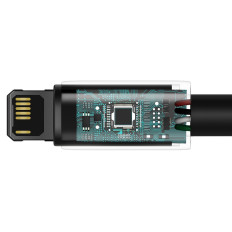 Káblový kábel v iPhone USB Iploce - Lightning 1m - celá čierna