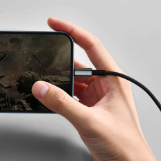 Káblový kábel v iPhone USB Iploce - Lightning 1m - celá čierna
