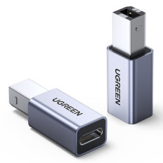Adaptateur Adaptateur Fiche de USB-C à USB-B sur imprimante de disque - gris