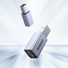 Adapteradapterstekker van USB-C naar USB-B naar schijfprinter - Grijs