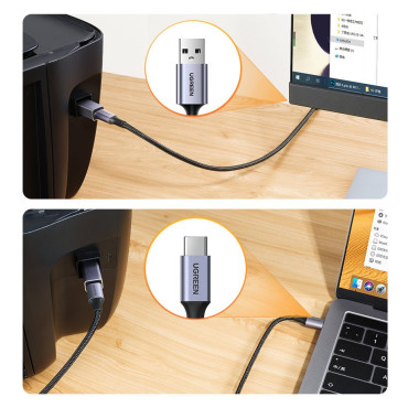 Adaptér Adaptér ZO USB-C na USB-B na diskovú tlačiareň - sivá