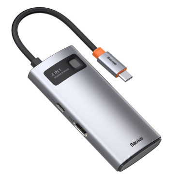 4IN1 Multifunkčný náboj Kovový Gleeam USB-C pre USB-C Power Dodanie HDMI USB 3.2 USB 2.0