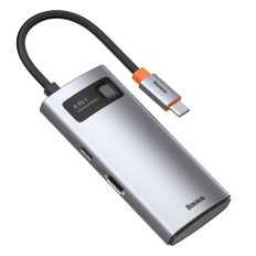 4IN1 Multifunkčný náboj Kovový Gleeam USB-C pre USB-C Power Dodanie HDMI USB 3.2 USB 2.0
