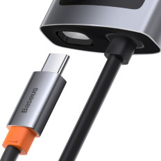 4IN1 Multifunkčný náboj Kovový Gleeam USB-C pre USB-C Power Dodanie HDMI USB 3.2 USB 2.0