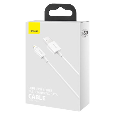 Superior kabelis iPhone USB - Zibens 1.5m - balts