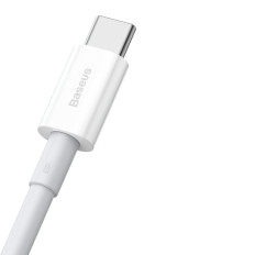 Geresnis USB kabelis - USB-C 66W 6A 1m - balta