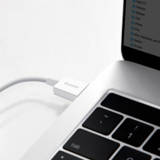 Geresnis USB kabelis - USB-C 66W 6A 1m - balta