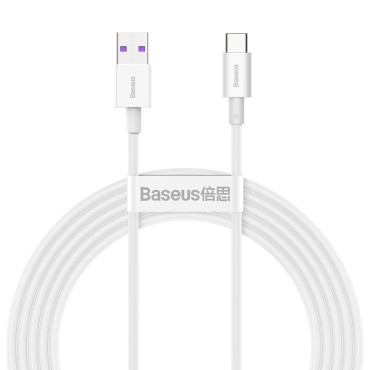 Καλώδιο καλωδίου Superior USB - USB-C 66W 6A 2M - Λευκό