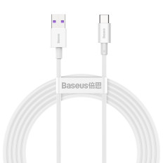 Câble USB supérieur câble - USB-C 66W 6A 2M - Blanc