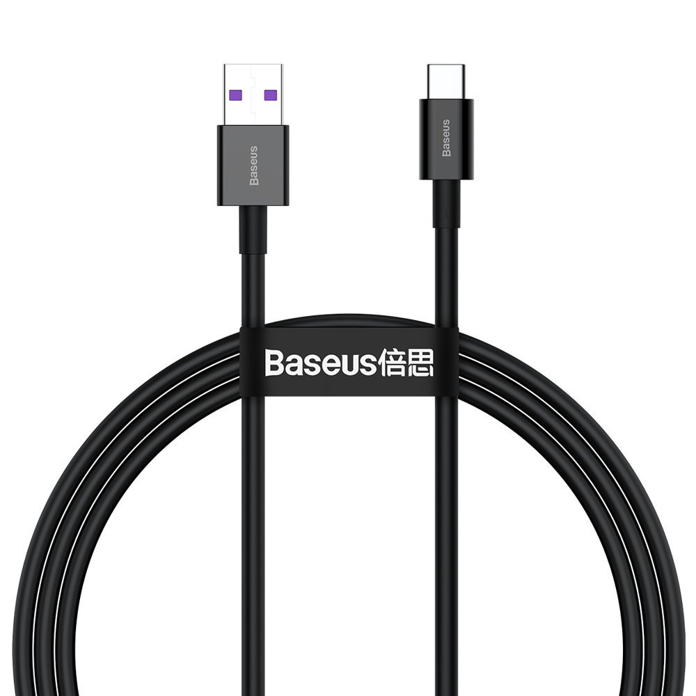 Kabel Superior Kabel voor Huawei USB - USB-C 11V / 6A Supercharge 1M - Zwart