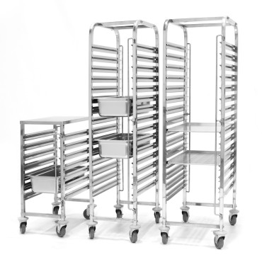 Steel trolley for transporting a bakery sheet 15 x 60x40cm - Hendi 810651