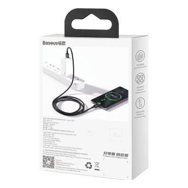 Kabel Superior Kabel för Huawei USB - USB-C 11V / 6A Super CHARGE 1M - Svart