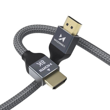 Ισχυρό ανθεκτικό καλώδιο HDMI 2.1 8K / 4K / 2K σε ρυτίδες 2m - Ασημί
