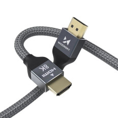 Stærk slidstærkt HDMI-kabel 2.1 8K / 4K / 2K i 2m rynke - Sølv