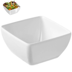 Square Bowl melamiiniga valge toidu jaoks 19x19cm