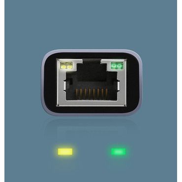 Cartão de rede LAN externo RJ45 - USB-C 1 Gigabit Ethernet - Gray