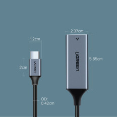 Cartão de rede LAN externo RJ45 - USB-C 1 Gigabit Ethernet - Gray