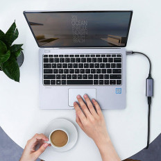 External LAN RJ45 Network Card - USB-C 1 Gigabit Ethernet - Gray