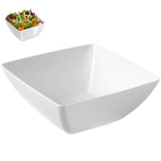 Square bowl with melamine for white food 27x27cm