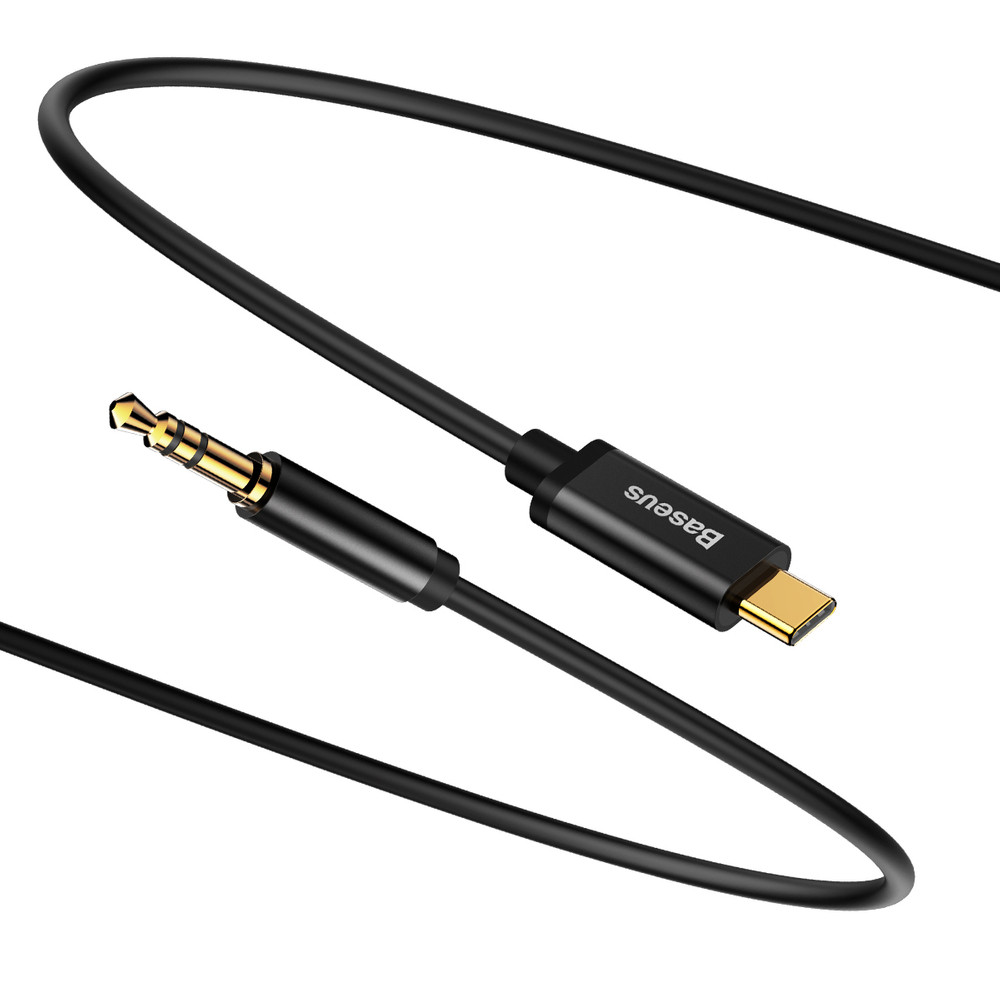 AUX AUDIO AUX AUX Cable 3.5mm Mini Jack - USB-C 120cm - Preto