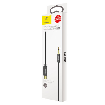 AUX AUDIO AUX AUX Cable 3.5mm Mini Jack - USB-C 120cm - Preto