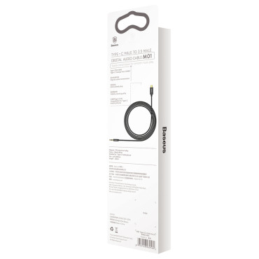AUX AUDIO AUX AUX-kabel 3.5mm Mini Jack - USB-C 120cm - Svart