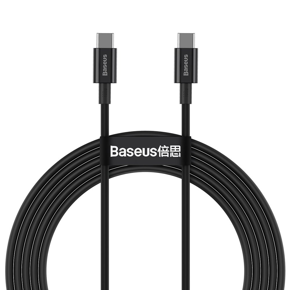 Cable Cable Superior USB-C - USB-C Caricamento rapido 100W 5A 2m - Nero