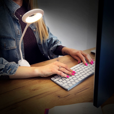 Trådlös kosmetisk LED-lampa för läsning av arbete + mikro USB-kabel - Vit