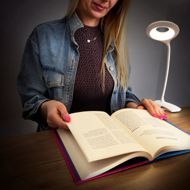 Brezžična kozmetična LED svetilka za branje dela + Micro USB kabel - bela
