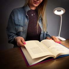 Trådlös kosmetisk LED-lampa för läsning av arbete + mikro USB-kabel - Vit