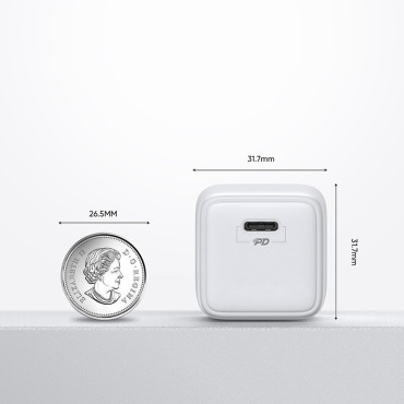 Liten snabb lastare USB-C PD 5-12V 25W - Vit