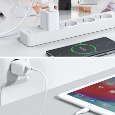 Liten snabb lastare USB-C PD 5-12V 25W - Vit