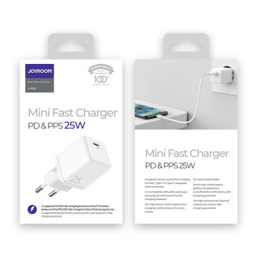 Liten snabb lastare USB-C PD 5-12V 25W - Vit