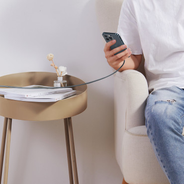 Cavo via cavo per iPhone USB-C - Getti di alimentazione per fulmini da 20W 2M - Grigio