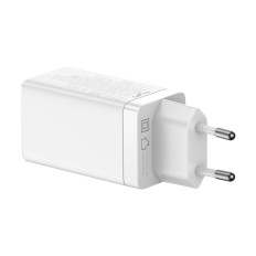 Γρήγορο Universal Gan3 Pro 2x Φορτιστής δικτύου USB-C / USB + USB-C 65W Καλώδιο - Λευκό