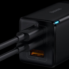 Fast Universal Gan3 Pro 2x Network Charger USB-C / USB + USB-C65W kabel - bela