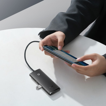 "Hub" platintojas 4 portų Lite serijos USB-A iki 4X USB-A 3,0 vielos 25cm - juoda