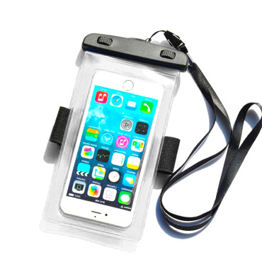 Vattentät väska till din telefon med armband PVC - transparent