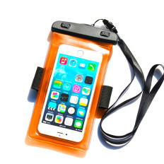 Funda impermeable para caja del teléfono con brazalete PVC - naranja