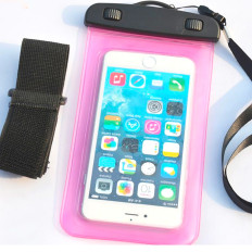 Vattentät väska för telefonväska med armband PVC - Orange