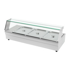 Bemaruppvärmningswebbplatsglasbuffé uppvärmd + 3xgn