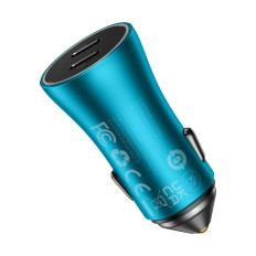 Contator dourado Pro 2x USB-C 40W Carregador de carro - azul