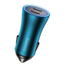 Contator dourado Pro 2x USB-C 40W Carregador de carro - azul