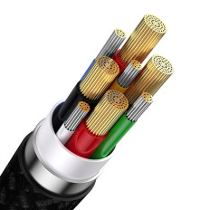 Kabel 4W1 USB + USB-C-Kabel für USB-C / iPhone Blitz / Micro USB 1.2m - schwarz