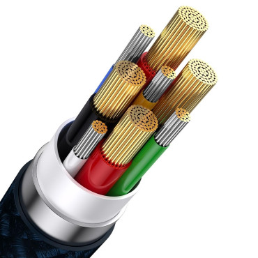 Kabel 4W1 USB + USB-C kabel za USB-C / iPhone Lightning / Micro USB 1.2m - modra