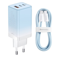 GAN 2X RAST 2X USB-C / USB 65W QC PD - AZUL