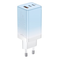 Snabb gan 2x USB-C / USB 65W QC PD - Blå
