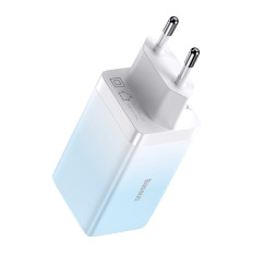 Snabb gan 2x USB-C / USB 65W QC PD - Blå