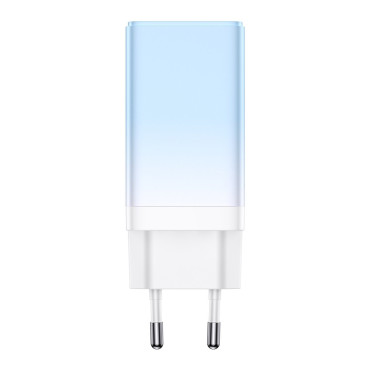 Snabb gan 2x USB-C / USB 65W QC PD - Blå